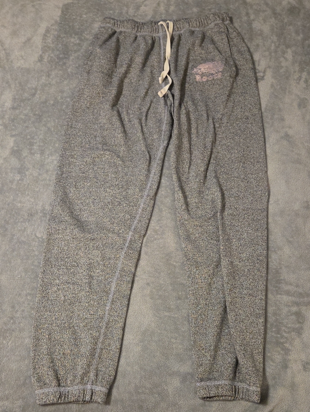 Roots Classic Salt and Pepper Joggers Grey - Size M